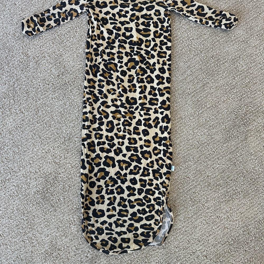 Bamboo Posh Peanut Leopard Knotted Gown